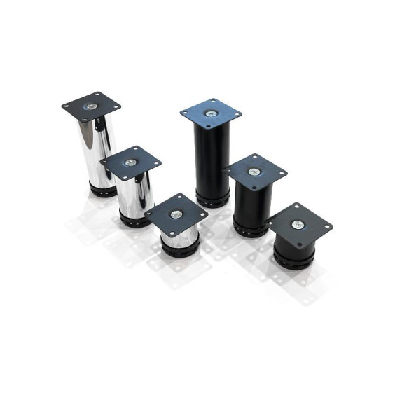 Stopka nóżka meblowa CZARNY MAT 100mm fi50 NB50-11667