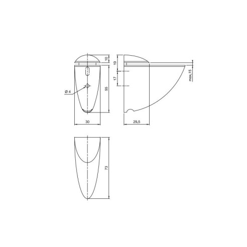 Podpórka wspornik półki ŚREDNI pelikan ALUMINIUM-11681