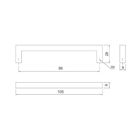 Uchwyt meblowy U078 CHROM 96mm AMIX-11697