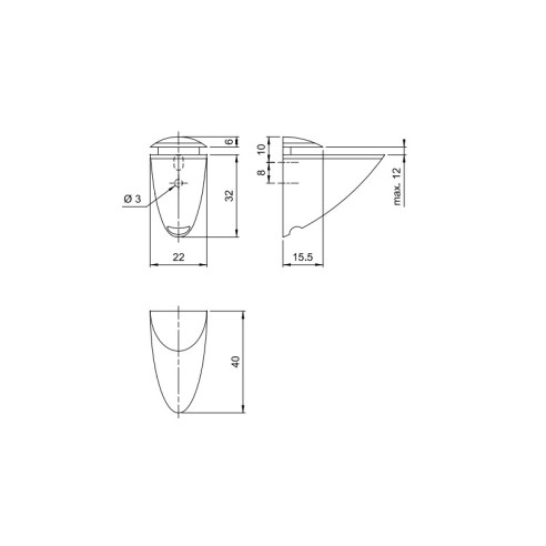 Podpórka wspornik półki MAŁY pelikan ALUMINIUM-11682