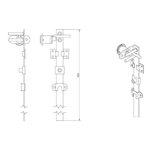 Zamek meblowy REJS CENTRALNY ZC01 600mm 5 szuflad-11774