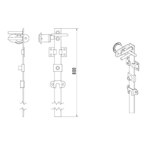 Zamek meblowy REJS CENTRALNY ZC01 800mm 5 szuflad-11777