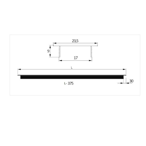 Kratka wentylacyjna REJS 23,5x375mm ALUMINIUM-11792