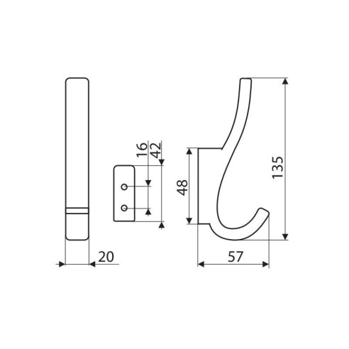 Wieszak haczyk na ubrania GAMET RW07 aluminium-11870