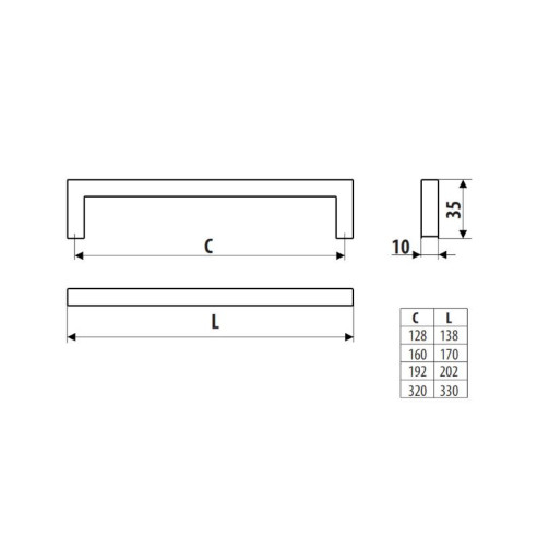 Uchwyt meblowy UU86 GAMET 160mm ZŁOTO szczotkowane-11882