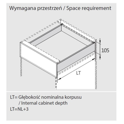 Szuflada Amix SLIMBOX 3D 350mm h88 NISKA BIAŁA-11905