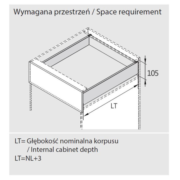 Szuflada Amix SLIMBOX 3D 350mm h88 NISKA BIAŁA-11905