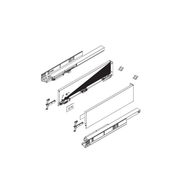 Szuflada Amix SLIMBOX 3D 450mm h126 ŚREDNIA BIAŁA-12027