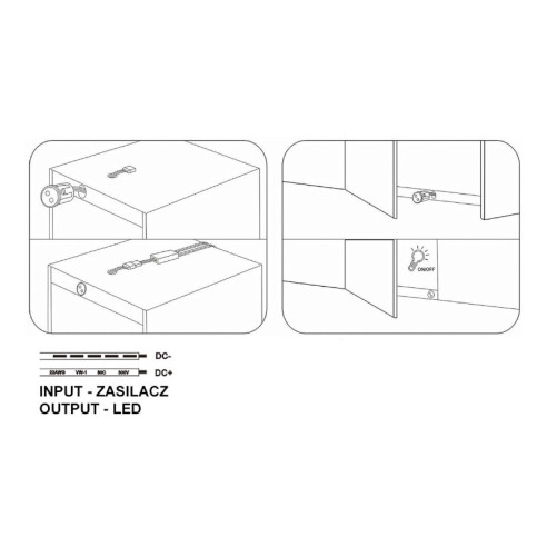 Włącznik LED sensor do szaf POJEDYNCZY biały-8150