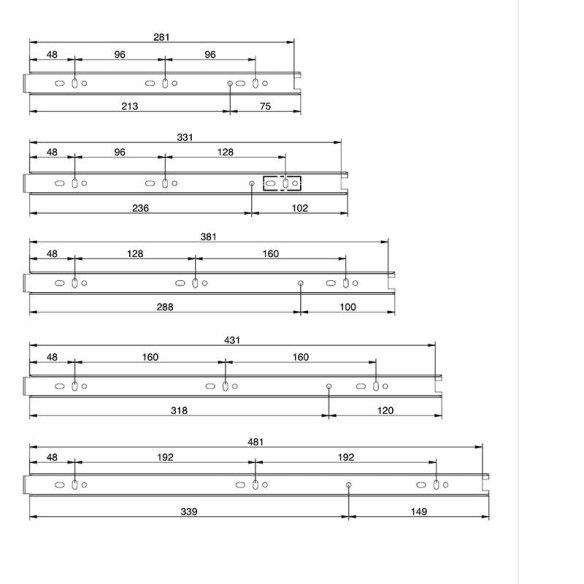 Prowadnica kulkowa 300mm push-open REJS SOFT 30kg-12170