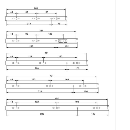 Prowadnica kulkowa 350mm push-open REJS SOFT 30kg-12175