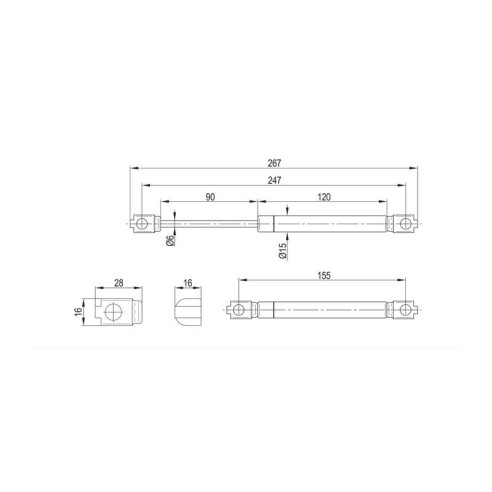 Podnośnik 60N siłownik gazowy meblowy REJS-12239