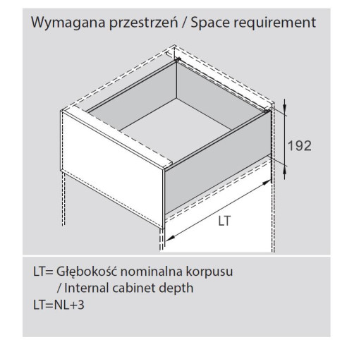 Szuflada Amix SLIMBOX 3D 350mm h174 WYSOKA BIAŁA-12271
