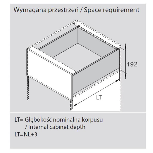 Szuflada Amix SLIMBOX 3D 350mm h174 WYSOKA BIAŁA-12271