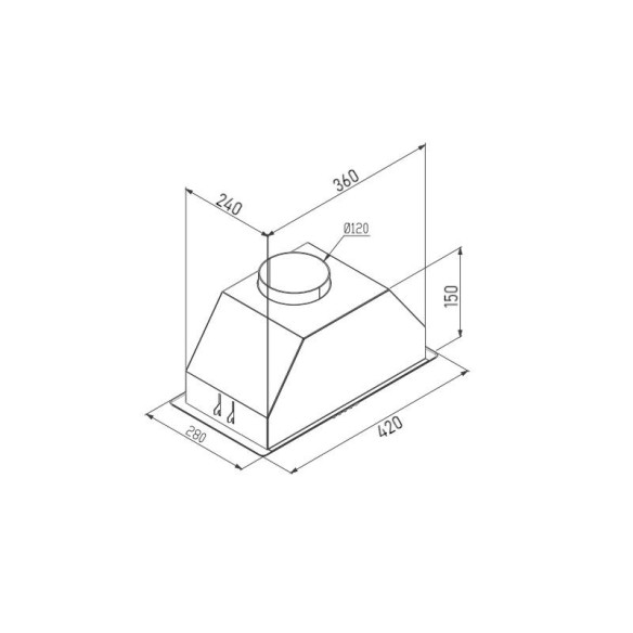 Okap podszafkowy PROFF do szafki 50cm CZARNY-13192