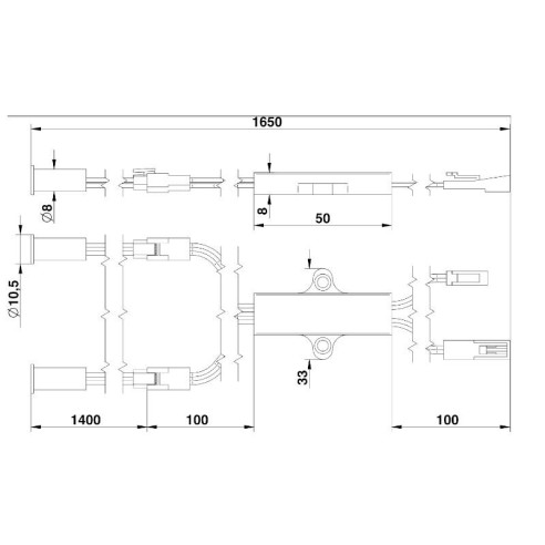 Włącznik sensor do szaf W14 podwójny CZARNY-13231