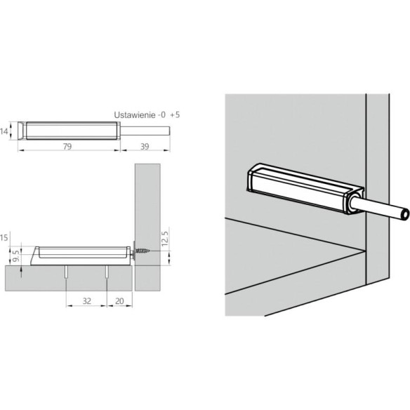 Odbojnik DTC - ANTRACYT z adapterem manes 39mm-13771
