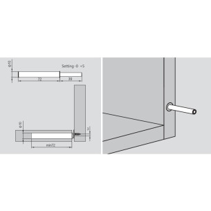 Odbojnik DTC - ANTRACYT wpuszczany gumka 39mm-13774 2