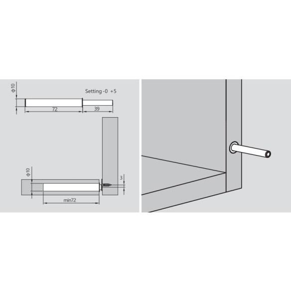 Odbojnik DTC - BIAŁY wpuszczany magnes 39mm-13785