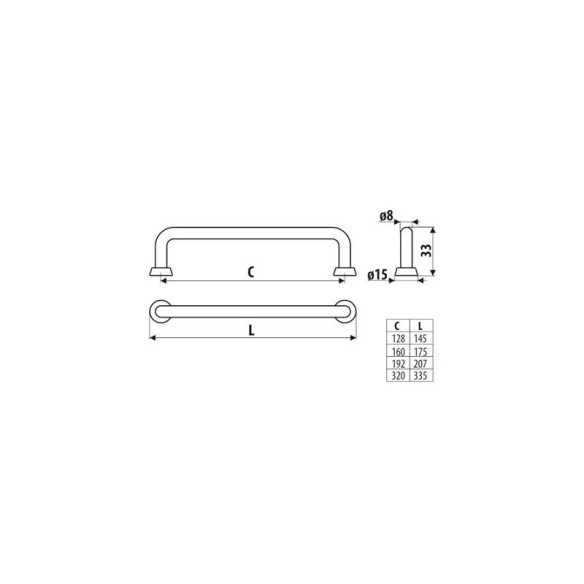 Uchwyt meblowy GAMET 160mm US18 CZARNY MAT-13953