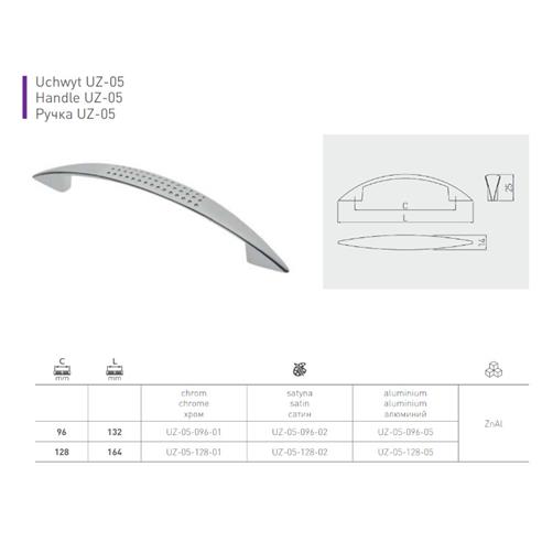 Uchwyt meblowy GTV 05 konewka 128mm CHROM-14145