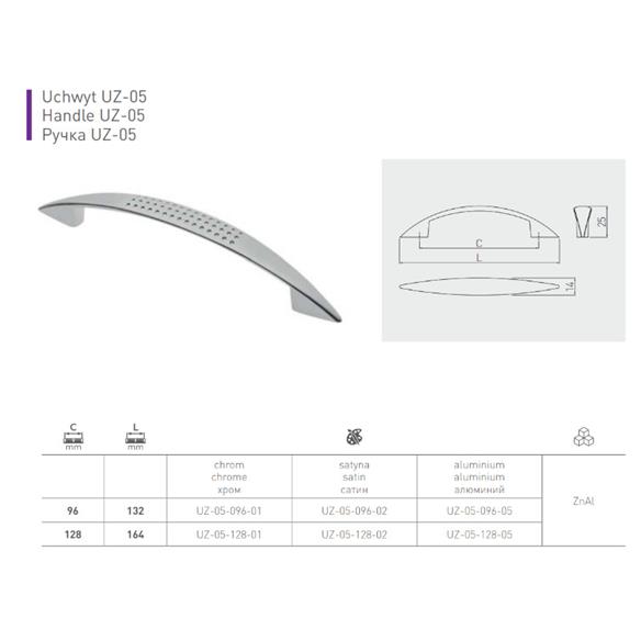 Uchwyt meblowy GTV 05 konewka 128mm CHROM-14145