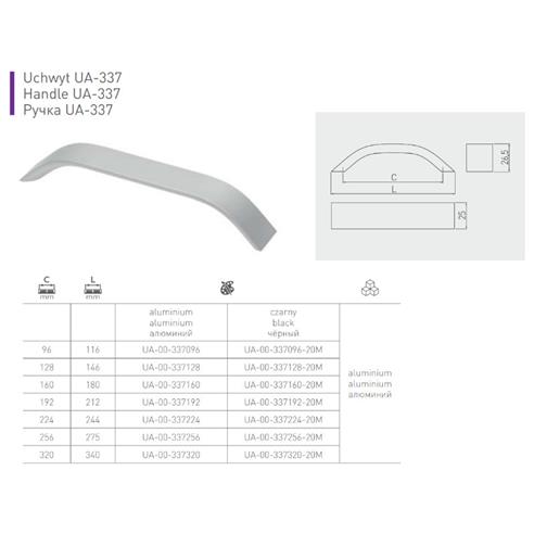 Uchwyt meblowy GTV 337 CZARNY MAT 128mm-14161