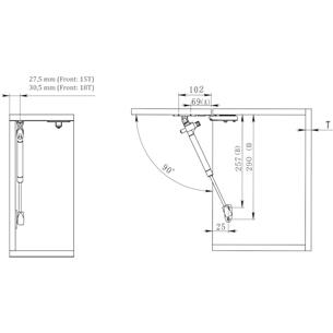 Podnośnik 120N gazowy meblowy CICHY DOMYK - Amix-14298 2