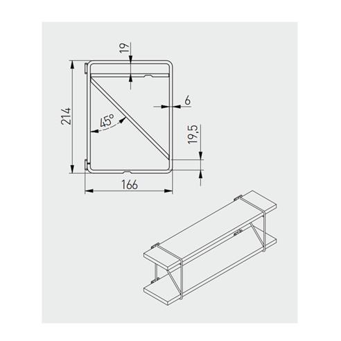 Wspornik półki ROD 21x17 stalowy CZARNY MAT GTV-14414