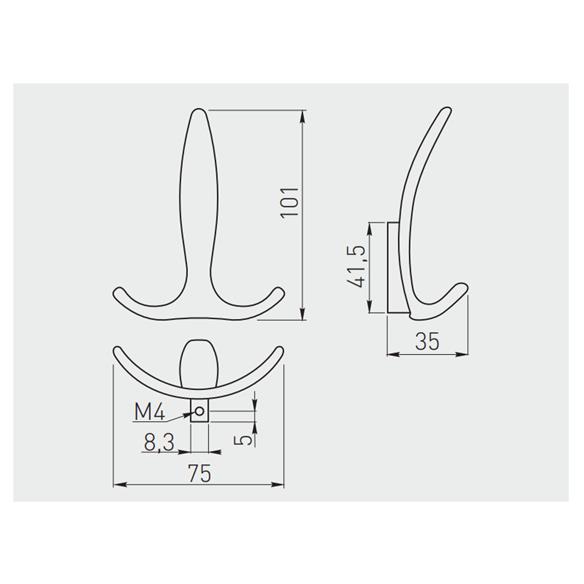 Wieszak meblowy GTV E018 SATYNA potrójny-14445