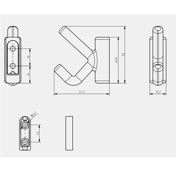 Wieszak meblowy GTV LENS ZŁOTY POŁYSK podwójny-14457
