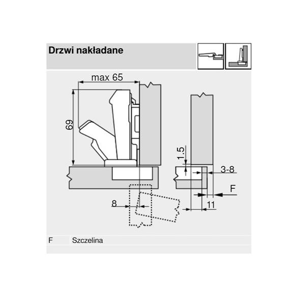 BLUM zawias 170° szeroki kąt CLIPTOP sprężyna-4834