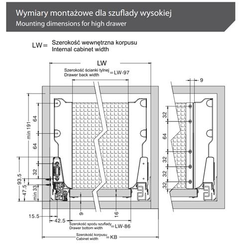SYSTEMBOX TB10 Amix 450mm WYSOKA h199mm SZARA-10790