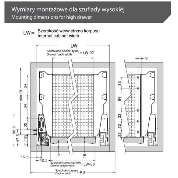 SYSTEMBOX TB10 Amix 450mm WYSOKA h199mm SZARA-10790