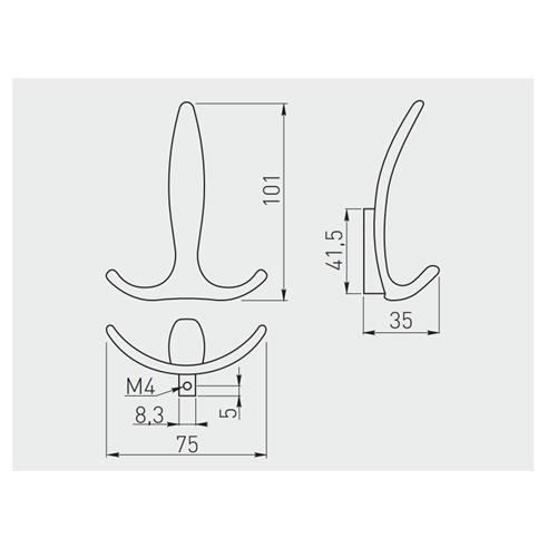 Wieszak meblowy GTV E018 CHROM potrójny-14716