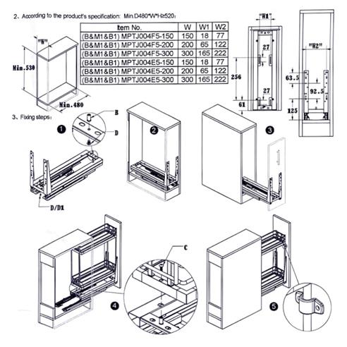 Cargo mini AMIX pełne dno 40cm dolny 2-poz BIAŁY-14948