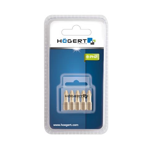 BIT azotek tytanu PH2 25mm 1/4 Hogert - 5szt.-15519