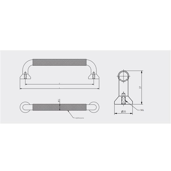Gałka meblowa STRUCTURE gtv CZARNY MAT-15755