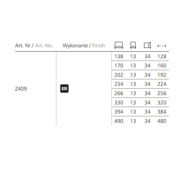Uchwyt meblowy Schwinn Z409 480mm CZARNY MAT