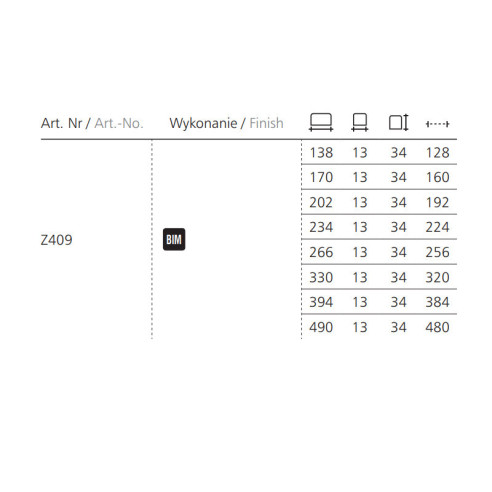 Uchwyt meblowy Schwinn Z409 192mm CZARNY MAT