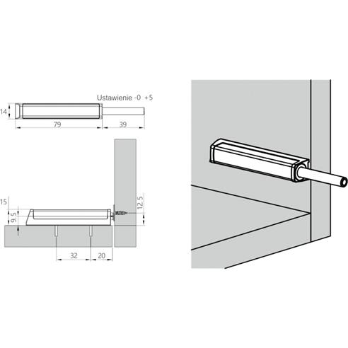 Odbojnik DTC - BIAŁY adapter magnes 39mm STRONG-16002