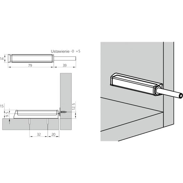 Odbojnik DTC - BIAŁY adapter magnes 39mm STRONG-16002