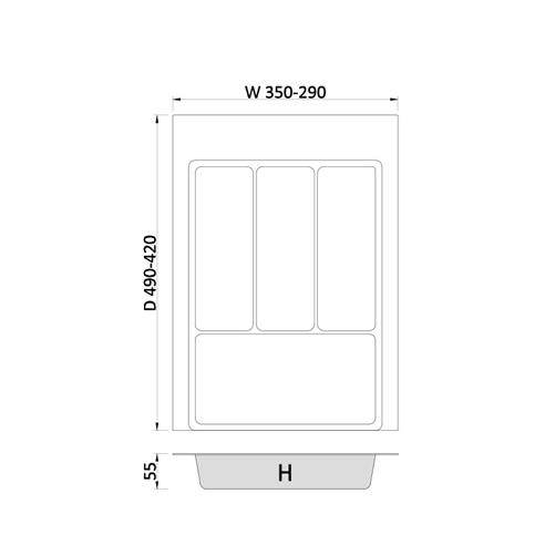 Wkład do szuflady 40/45-50cm 350x490mm MAX GRAFIT-16078