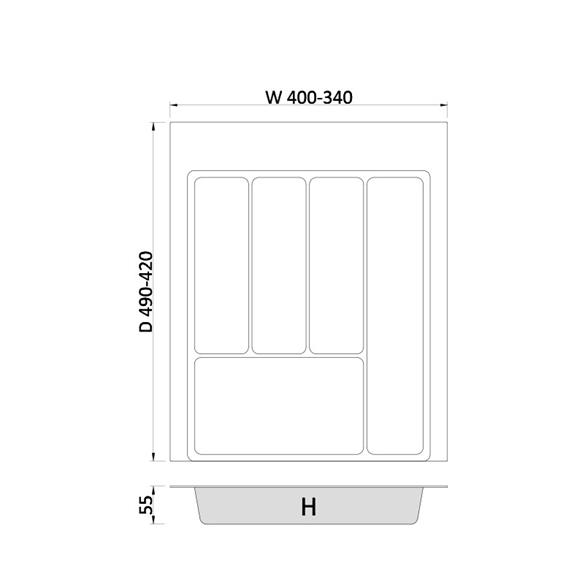 Wkład do szuflady 45/45-50cm 400x490mm MAX BIAŁY-16087