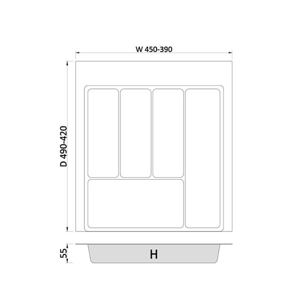 Wkład do szuflady 50/45-50cm 450x490mm MAX GRAFIT-16090