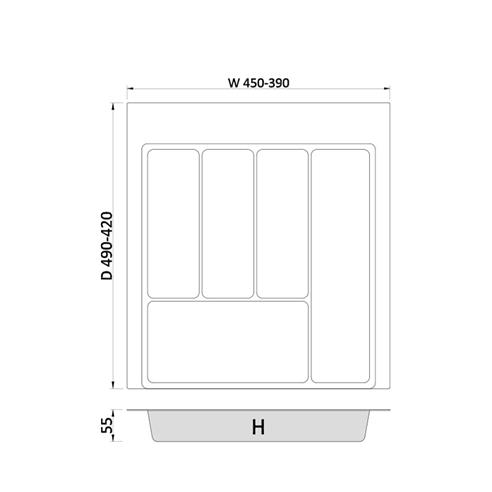 Wkład do szuflady 50/45-50cm 450x490mm MAX BIAŁY-16093