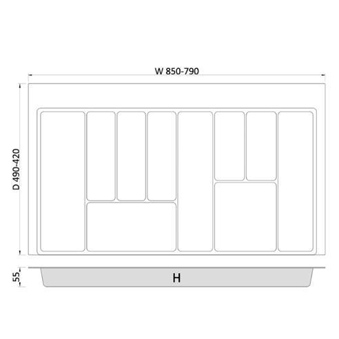 Wkład do szuflady 90/45-50cm 850x490mm MAX BIAŁY-16122