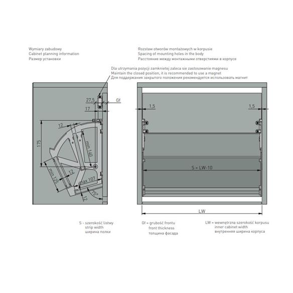 Okucie/zawias do półki na buty GTV biały-16182