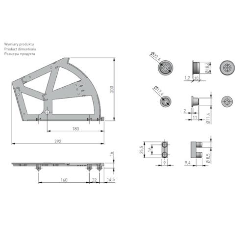 Okucie/zawias do półki na buty GTV biały-16183