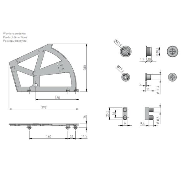 Okucie/zawias do półki na buty GTV biały-16183